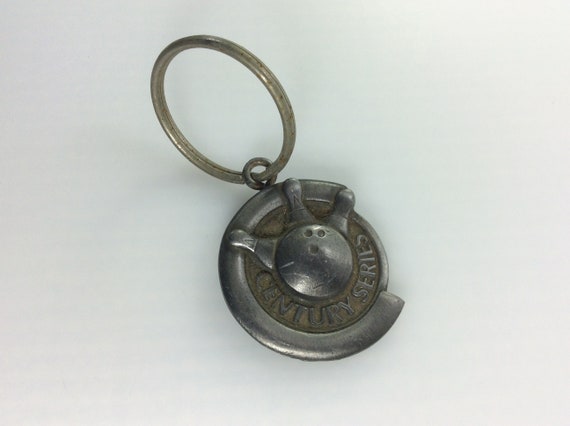 Vintage BRC Keychain Pewter Toned With Bowling Ball and Pins Needs