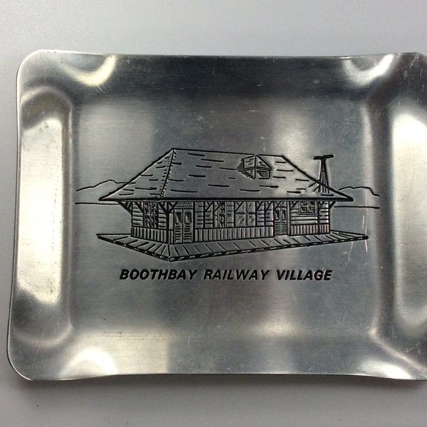 Vintage Souvenir Collector Dish Boothbay Railway Village Used