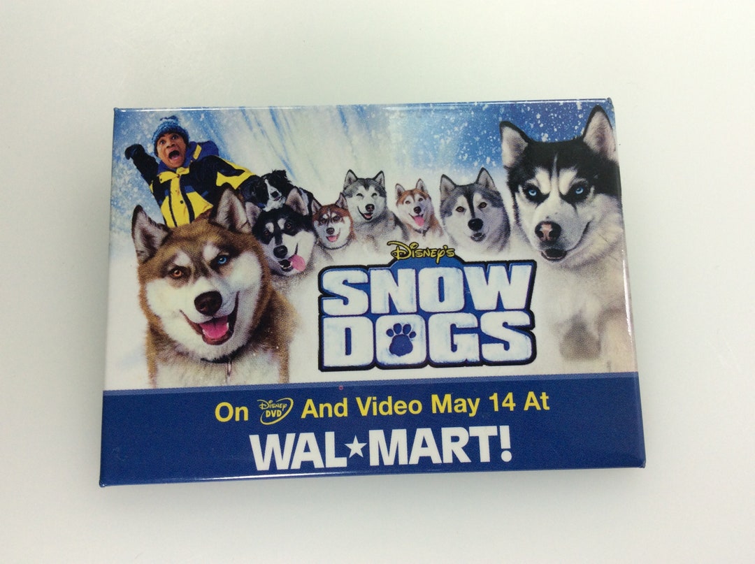 Vintage Pin Back Button Disney's Snow Dogs Own It on DVD and Video