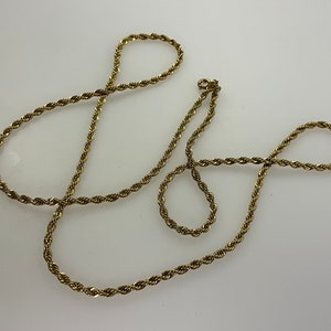 Vintage 29” Necklace Gold Toned Twist Rope Chain Used