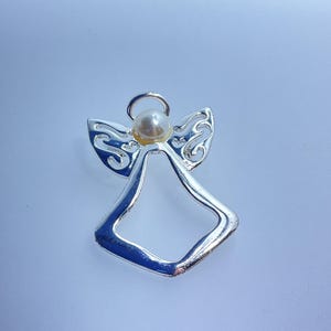 Vintage Pin Brooch Silver Toned Angel With White Stone Used