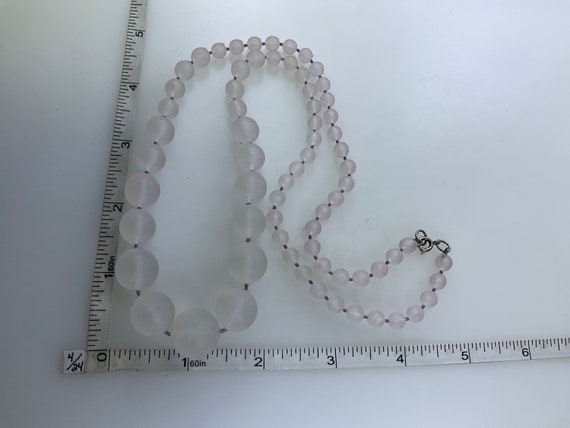 Vintage 25” Necklace With Frosted Plastic Beads P… - image 2
