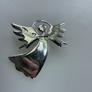 Vintage Pin Brooch Silver Toned Angel Used
