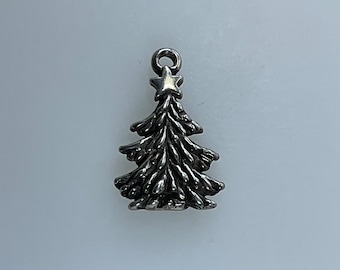 Vintage Pendant Sterling Silver 925 Christmas Tree With Star Used