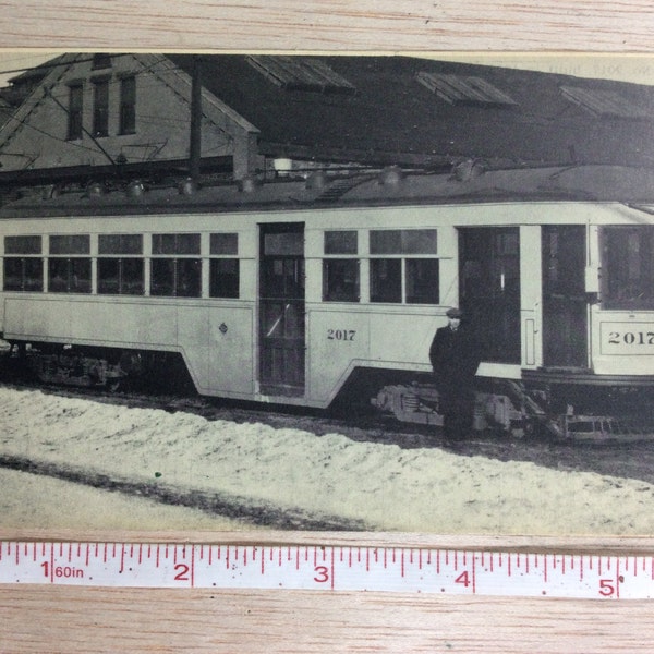 Vintage Old Photo Post Card IRC No 2017 Railroad Car Used