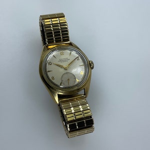Vintage Junghans Mens Watch Chronometer 16 Jewels Wind-Up Working Condition Crystal Scuffed Used