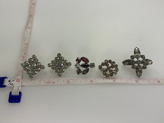 Vintage Lot Of 5 Pins Brooches Silver Gold Toned … - image 2