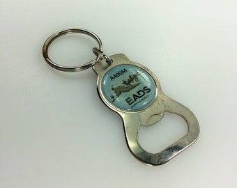 Vintage Keychain Bottle Opener A400M EADS North America Needs Cleaned Light Rust Used