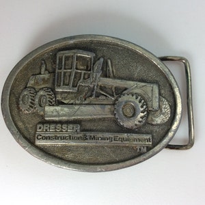 Vintage Spec-Case Inc Belt Buckle Silver Toned Oval Dresser Construction And Mining Equipment Used