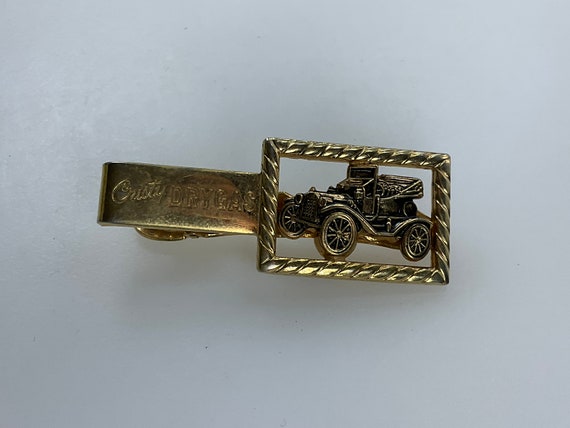 Vintage Anson Tie Clip Gold Toned Rectangle With … - image 1