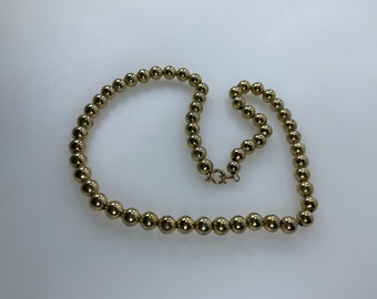 Vintage 14” Necklace With Gold Toned Beads Used