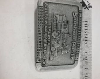 Vintage used Southern Pacific Belt Buckle missing a clip