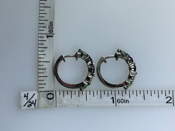 Vintage Hinged Hoop Earrings Sterling Silver 925 … - image 2