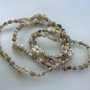 Vintage 36” Necklace With Shell Beads Brown Tones Used