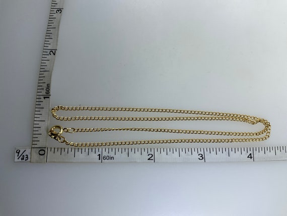 Vintage 18” Necklace Gold Toned Chain Used - image 2