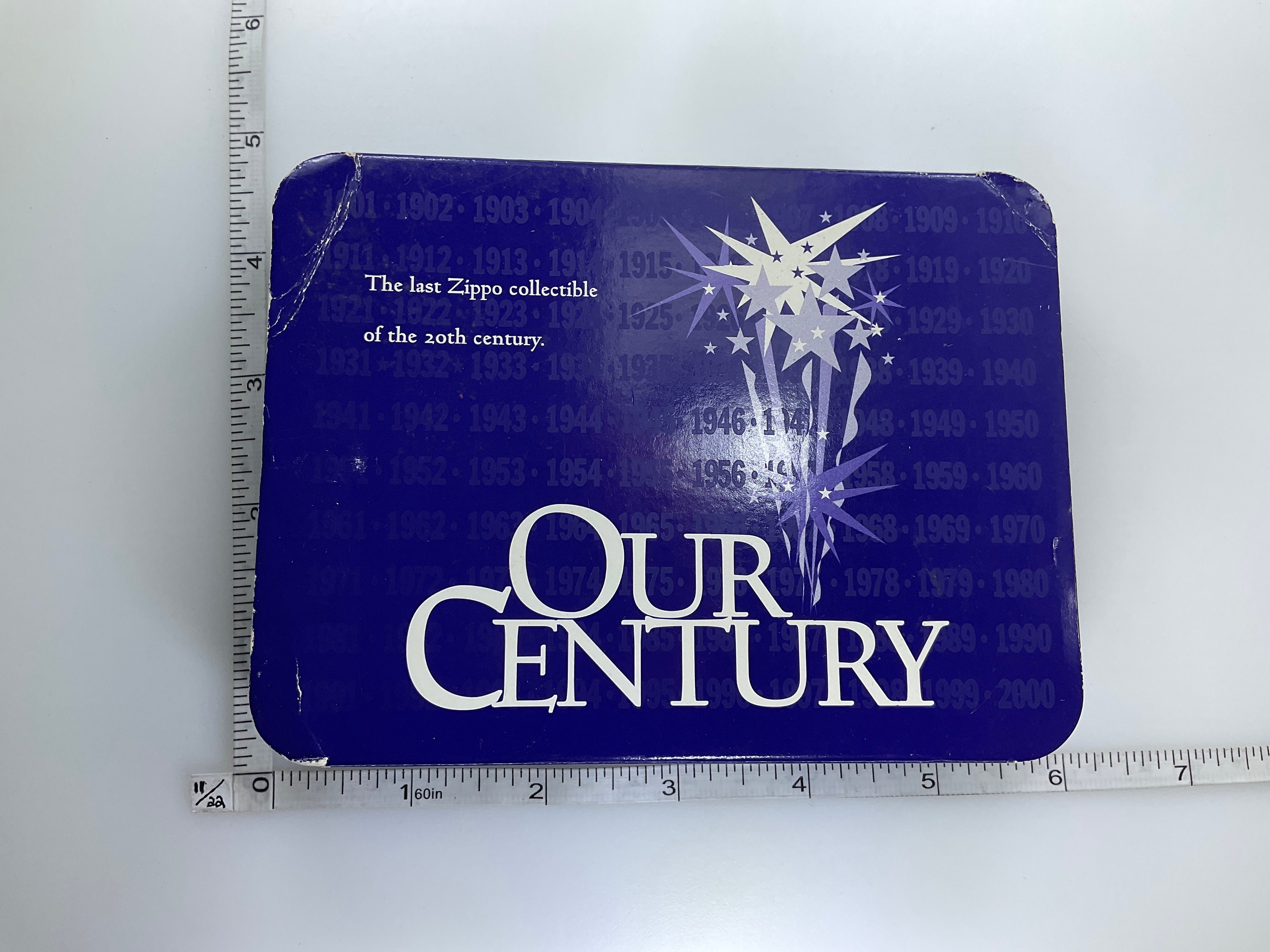 Vintage Zippo Lighter Our Century 2000 Unfired in Box With Broken 
