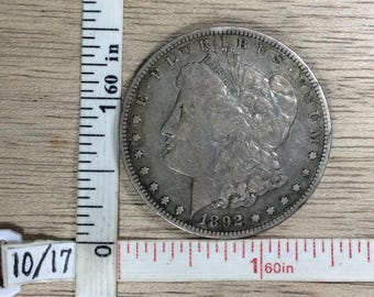 1892S Liberty Silver Dollar Coin Money Used