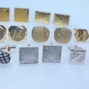 Vintage Lot Of Silver And Gold Toned Cuff Links Used