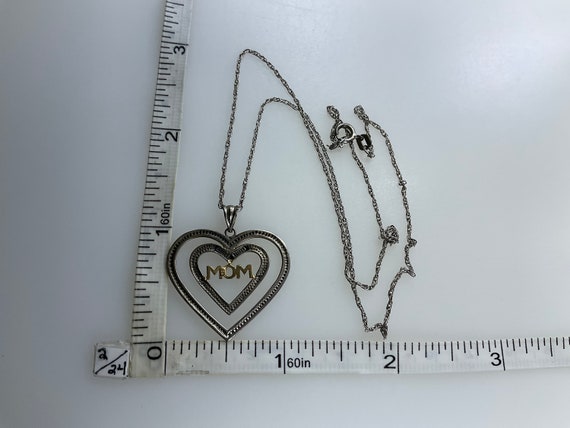 Vintage 17” Necklace Sterling Silver 925 Hearts W… - image 2