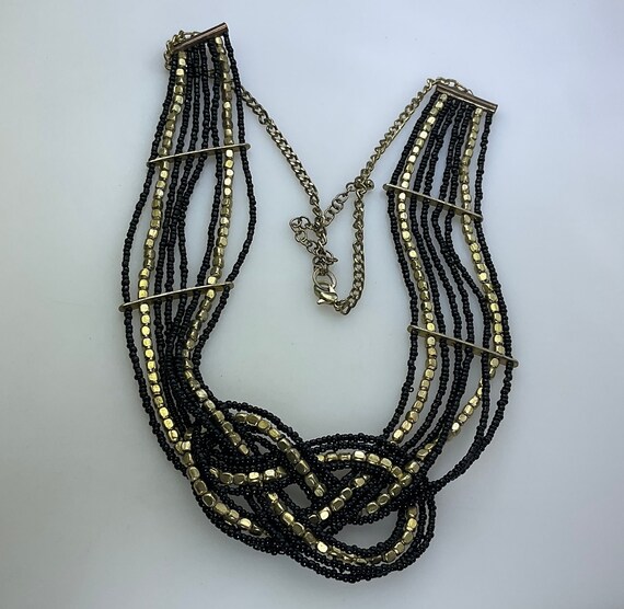 Vintage 24”-27” Necklace 8 Strands With Gold Tone… - image 1