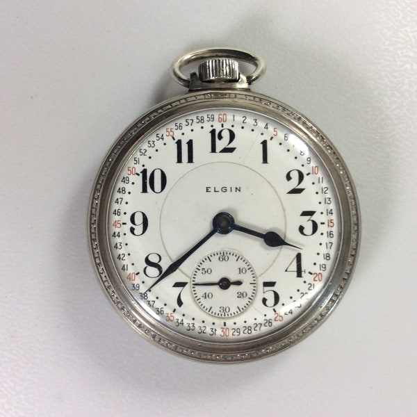 Vintage Elgin Veritas Pocket Watch No 11614079 18s 21j Working Condition Just Serviced Used