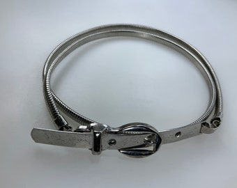 Vintage 28”-30 Belt Silver Toned Omega Chain Used