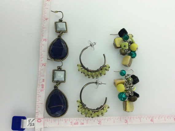 Vintage Lot Three Pair Earrings Assorted Designs … - image 2