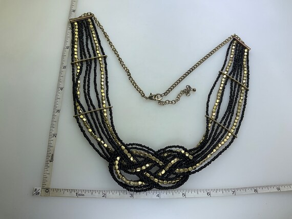 Vintage 24”-27” Necklace 8 Strands With Gold Tone… - image 2