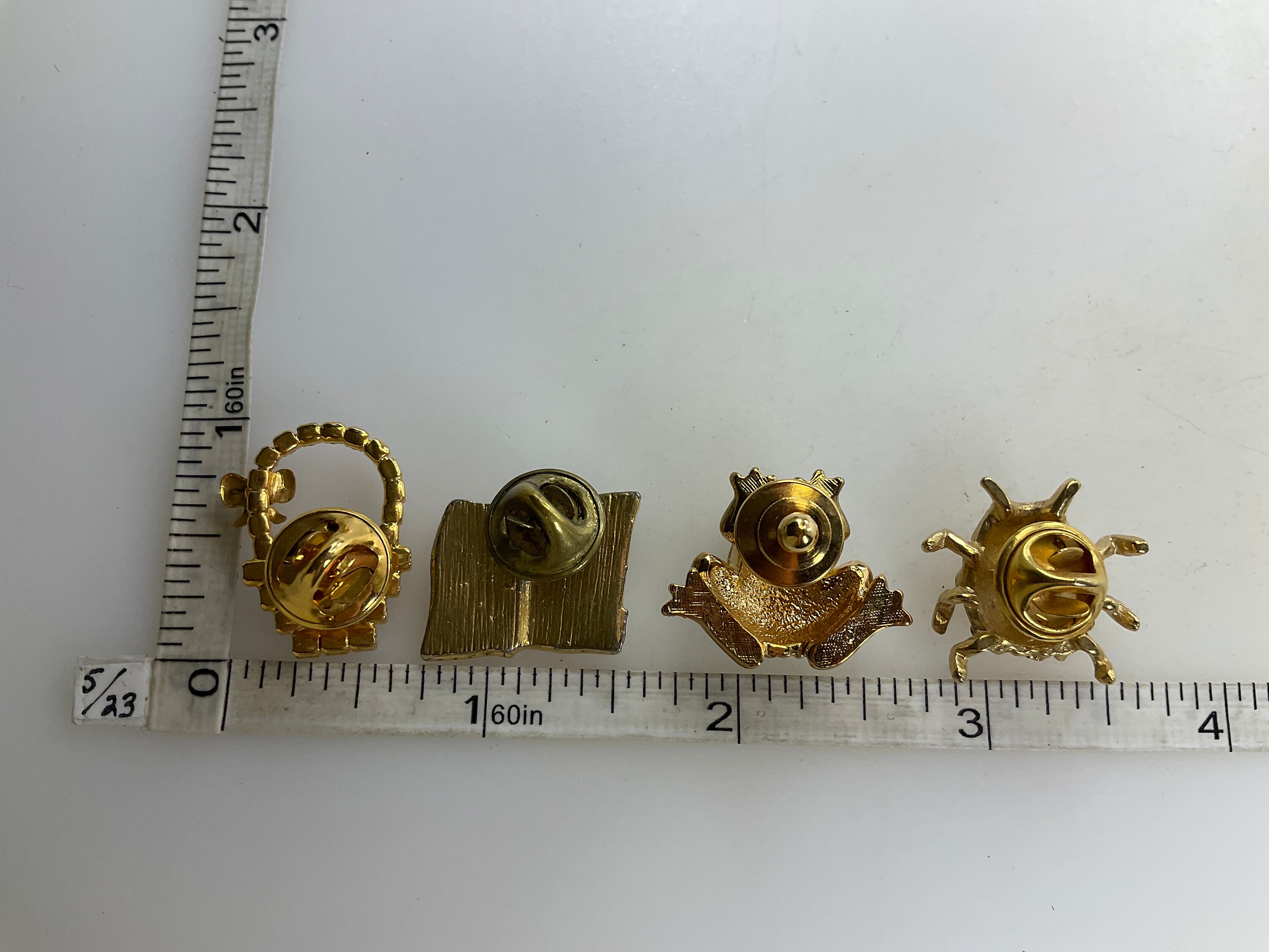 Vintage Lot of 4 Pins Assorted Gold Toned Designs Used - Etsy