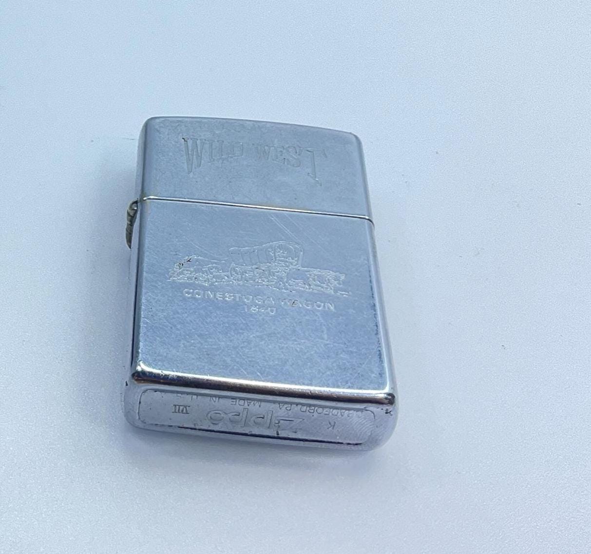 Vintage 1991 Zippo Lighter Wild West Conestoga Wagon 1840 Untested 