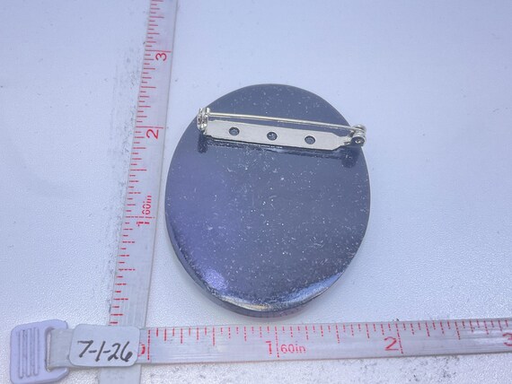 Vintage Plastic Pin Brooch Lady Used View 2