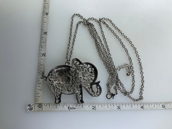 Vintage 32”-35” Necklace Silver Toned Filigree El… - image 2