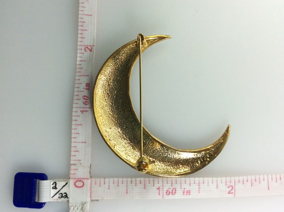 New Crescent Moon Cube Crystal Pin Brooches For Women Luxury Brooch Jewelry Gift 