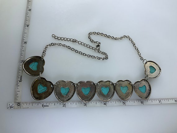 Vintage 18”-20” Necklace Silver Toned Hearts With… - image 2