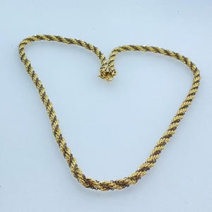 Vintage 15” Gold And Black Toned Twisted Necklace Used