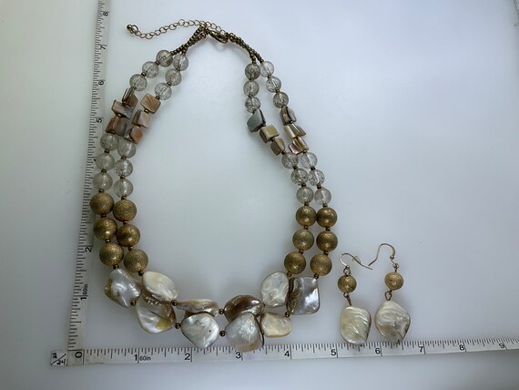Vintage 18”-21” Necklace Dangle Earrings Set 2 St… - image 2