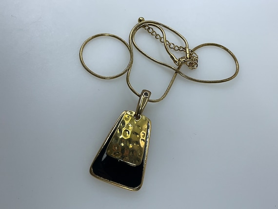 Vintage KC 16”-19” Necklace Gold Toned Rectangles… - image 1