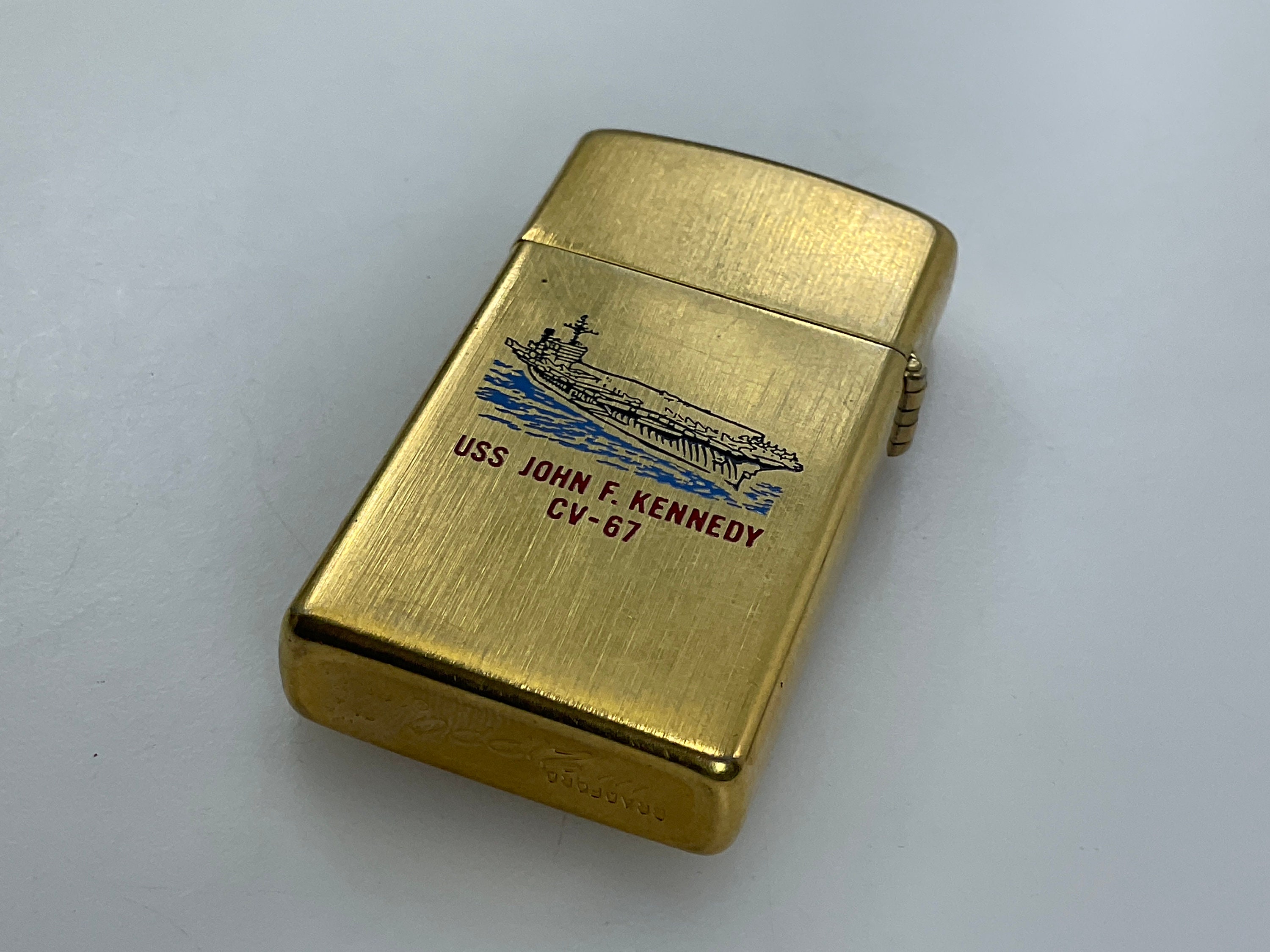 Vintage Zippo Lighter USS John F Kennedy CV-67 1976 Untested Shows