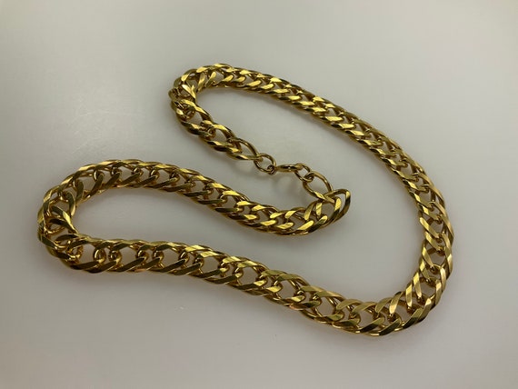 Vintage 18 Necklace Gold Toned Oval Link Chain Used Etsy Australia