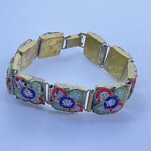 Bracelet Micro-mosaïque Doré Italie - Occasion - Modèle REF96915 - Style Vintage