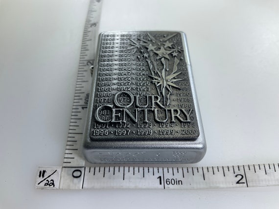 Vintage Zippo Lighter Our Century 2000 Unfired in Box With Broken
