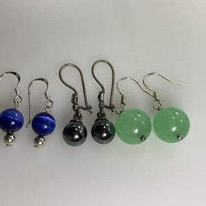 Vintage Lot 3 Pair Earrings Sterling Silver 925 Assorted Bead Designs As Is Used
