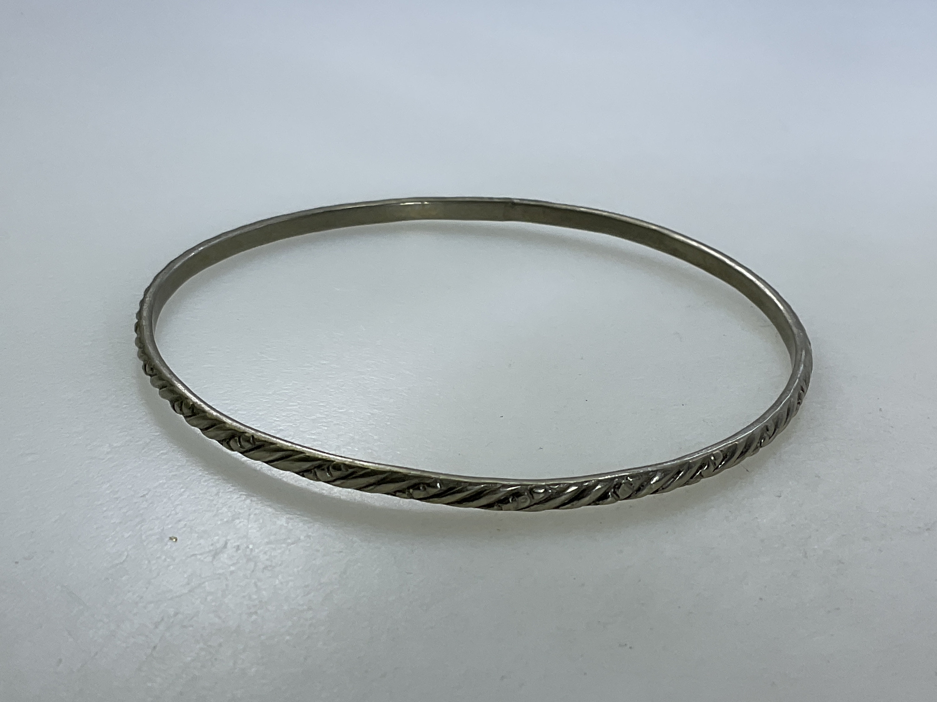 Vintage 8” Bracelet Sterling Silver 925 Textured Bangle Needs