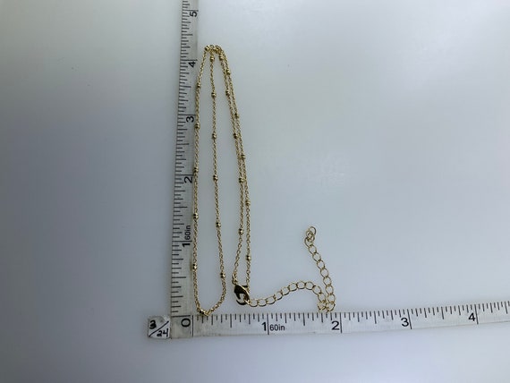 Vintage 18”-21” Necklace Gold Toned Chain With Be… - image 2