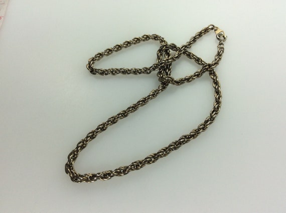 Vintage 18" Necklace Gold Toned Twisted Chain Used - image 1