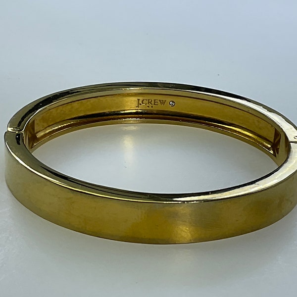 Vintage J Crew 7.5” Bracelet Gold Toned Plain Hinged Used