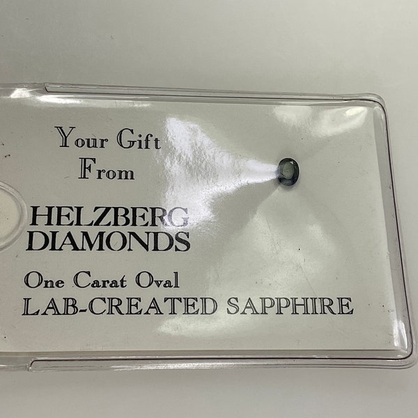 Vintage Helzberg Diamonds One Carat Oval Lab Created Sapphire Used