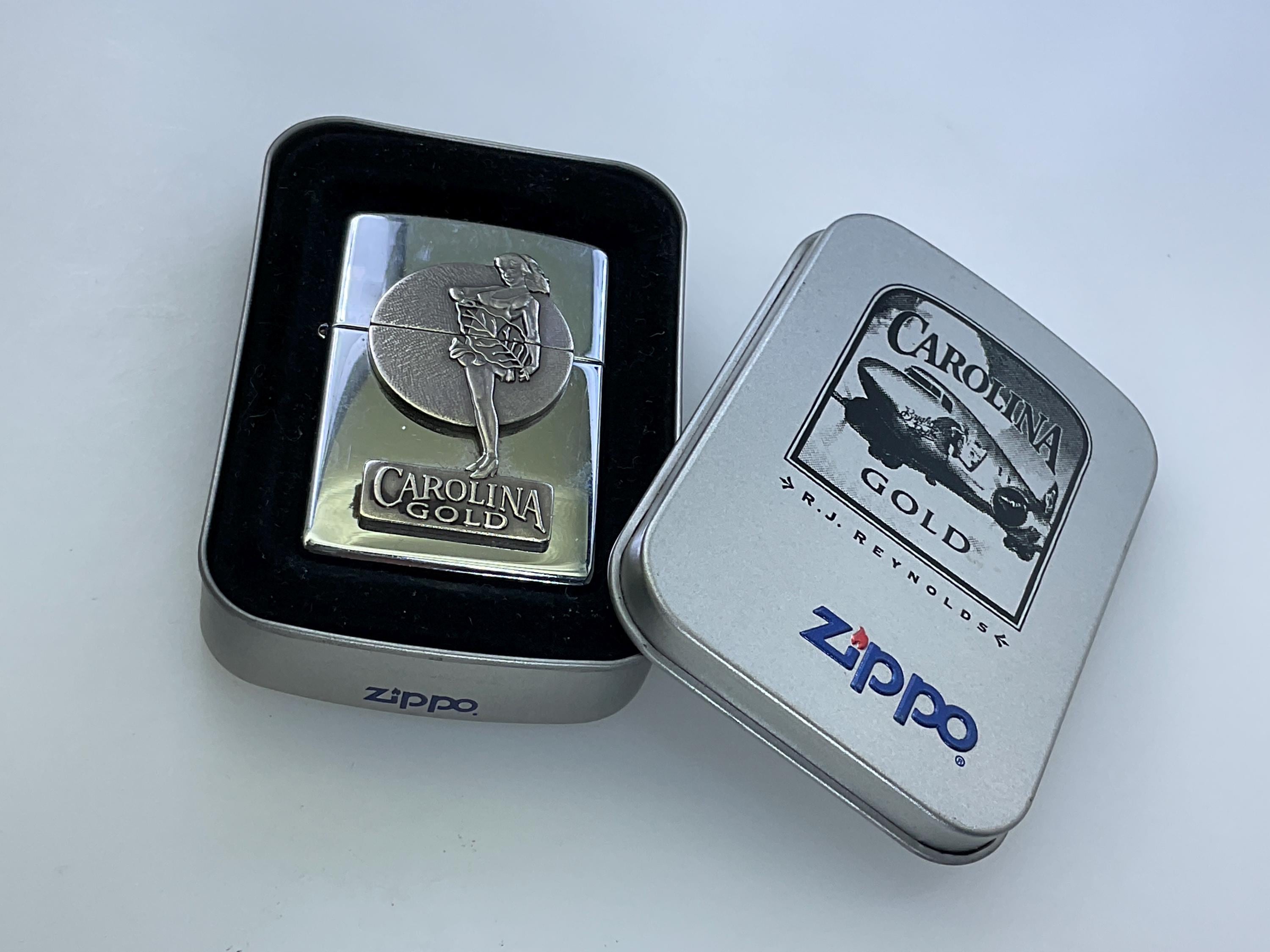 Vintage Zippo Lighter 1995 Carolina Gold in Tin Untested Used - Etsy