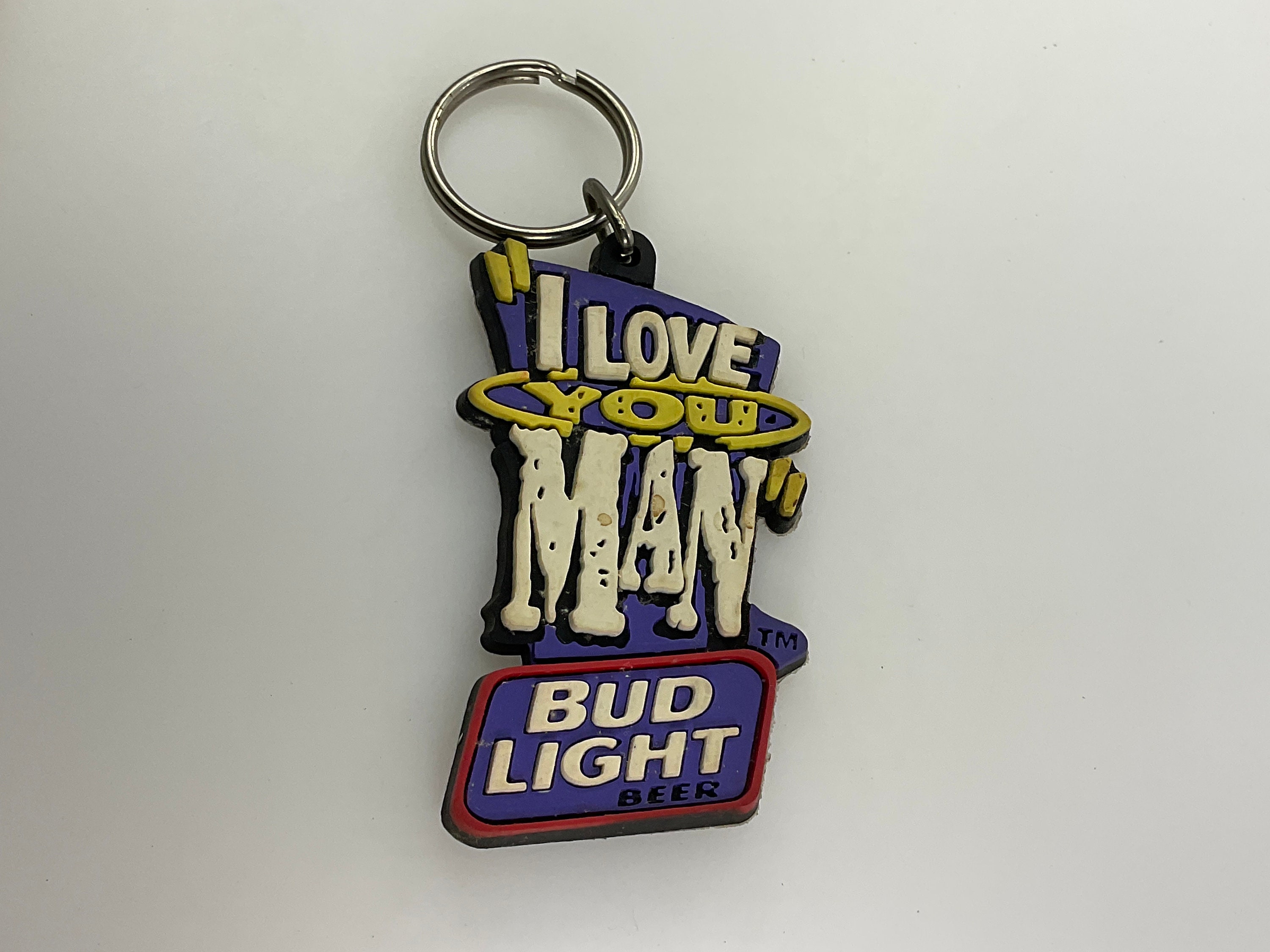 Vintage Budweiser Keychain Bud Light I Love You Man Purple