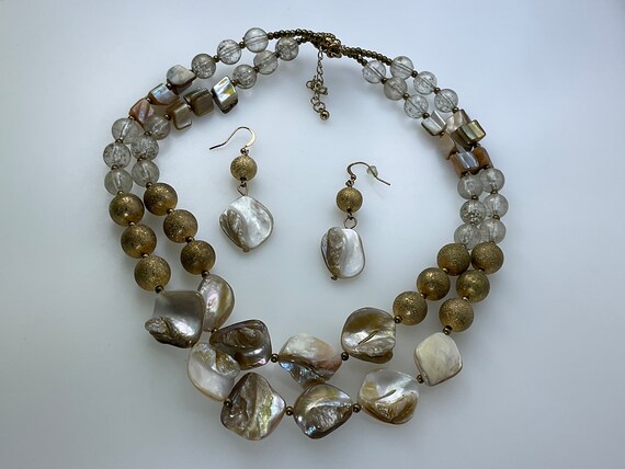 Vintage 18”-21” Necklace Dangle Earrings Set 2 St… - image 1